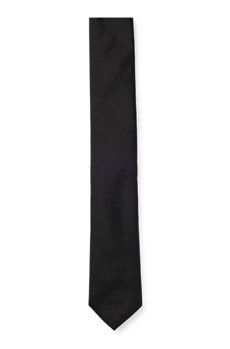 イタリア製ネクタイ ピュアシルク ジャカード, ブラック