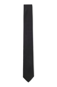 Cravate en jacquard de soie pure, confectionnée en Italie, Noir