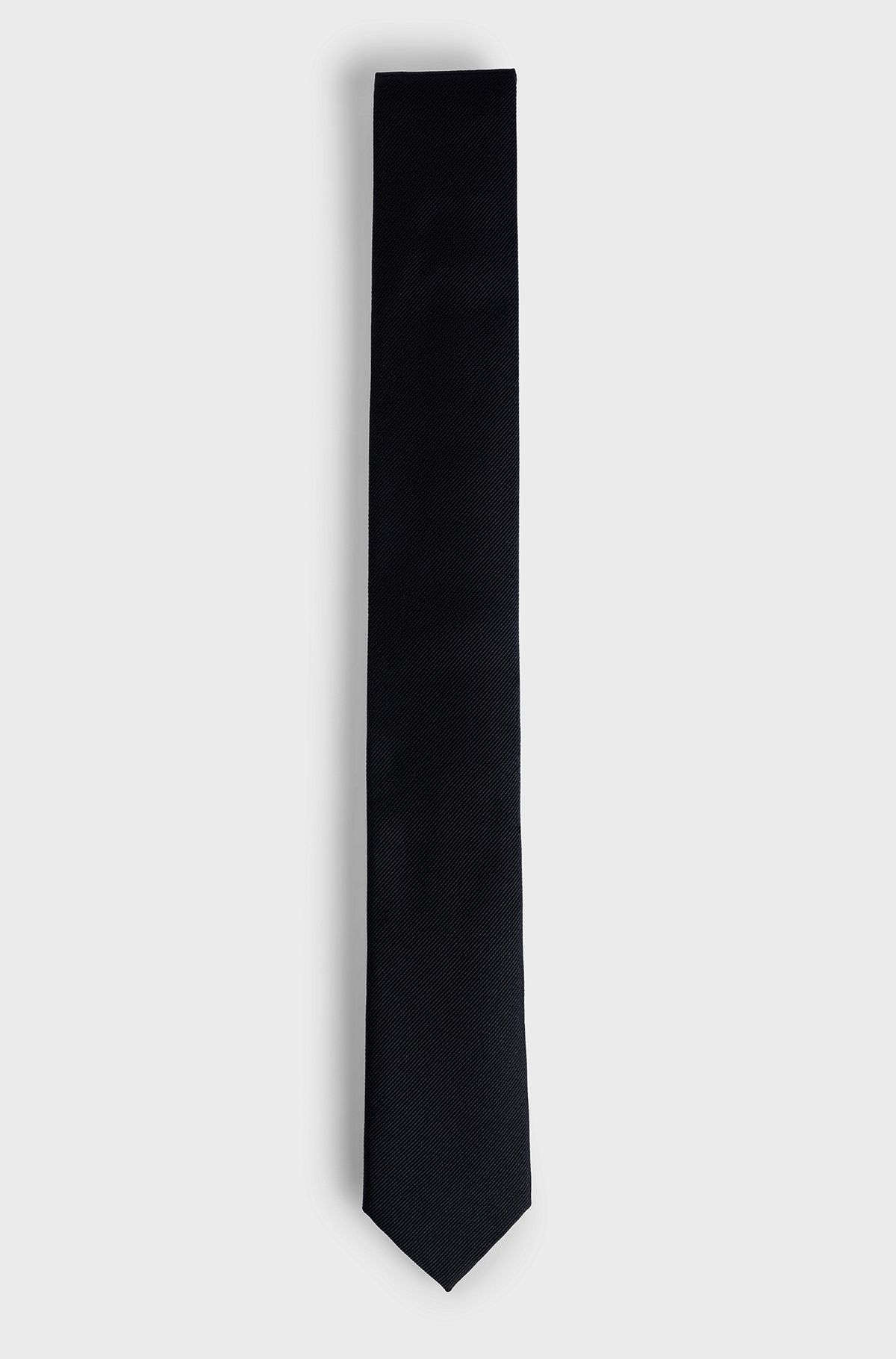 Italian-made tie in pure-silk jacquard, Dark Blue