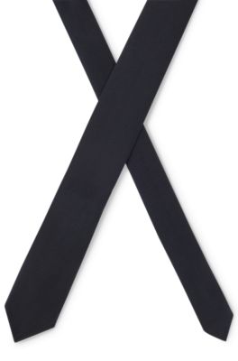 Italian-made tie in pure-silk jacquard, Dark Blue