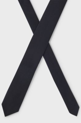 In Itali&euml; vervaardigde stropdas in een jacquard van zuivere zijde, Donkerblauw