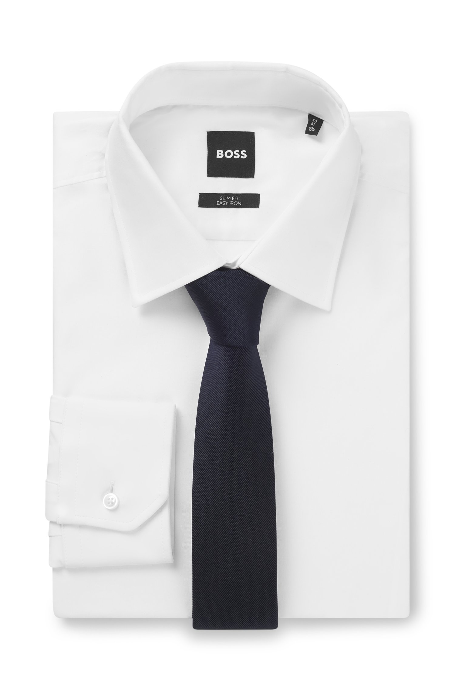 Boss Italian-made tie in pure-silk jacquard slipsar herr – bild 2