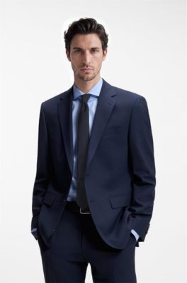 Italian-made tie in pure-silk jacquard, Dark Blue