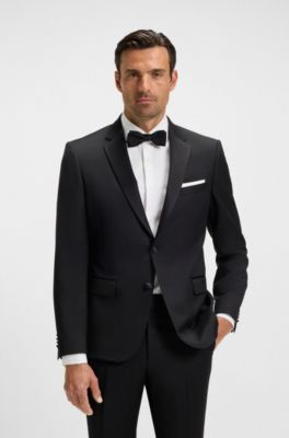 Italian-made bow tie in silk jacquard, Black