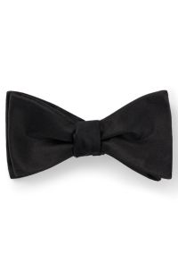 Italian-made bow tie in silk jacquard, Black