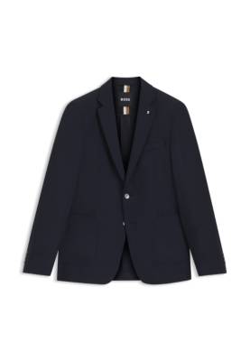 Slim-fit blazer in micro-patterned stretch wool 1