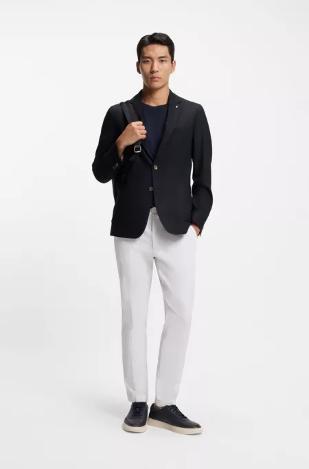 Blazer Slim en mohair stretch à micro motif