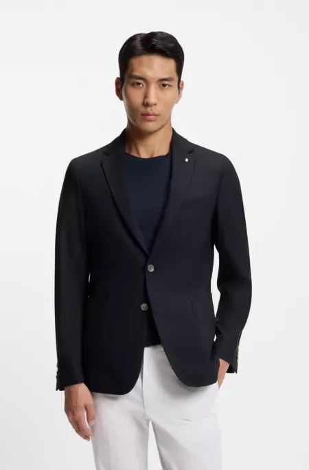 Blazer Slim en mohair stretch à micro motif