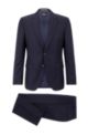 Slim-fit suit in pinstripe virgin wool, Dark Blue