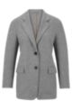 Regular-fit jacket in stretch jersey with reverse lapels, Grey