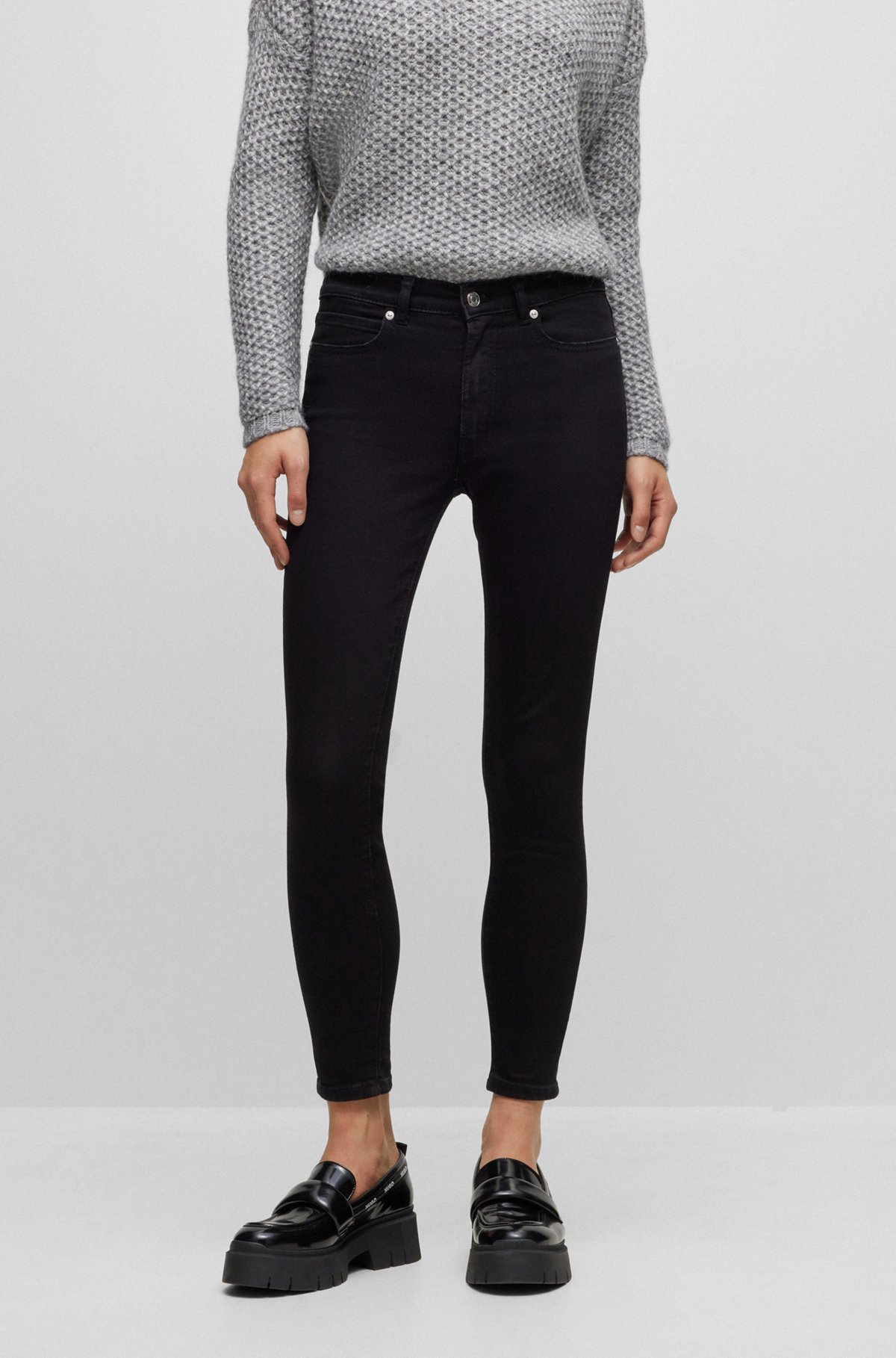 Extra-slim-fit jeans in black comfort-stretch denim, Black