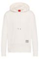 Cotton-terry hooded sweatshirt with logo detail, White