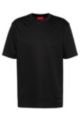 Interlock-cotton T-shirt with card holder logo patch, Black