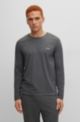 Logo-embroidered loungewear T-shirt in stretch-cotton jersey, Dark Grey