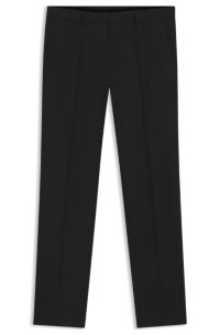Pantaloni regular fit in lana elasticizzata, Nero