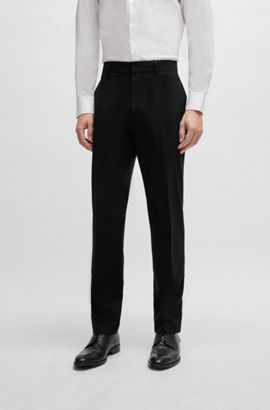 Fashion Trousers Pleated Trousers Hugo Boss Pleated Trousers black business style 