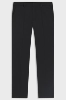 Regular-fit trousers in stretch wool, Dark Grey