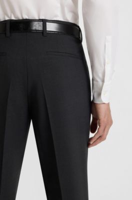 스트레치 울 레귤러 핏 팬츠, 다크 그레이