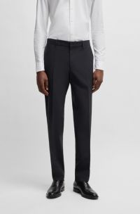 Pantalon Regular en laine vierge stretch, Gris sombre