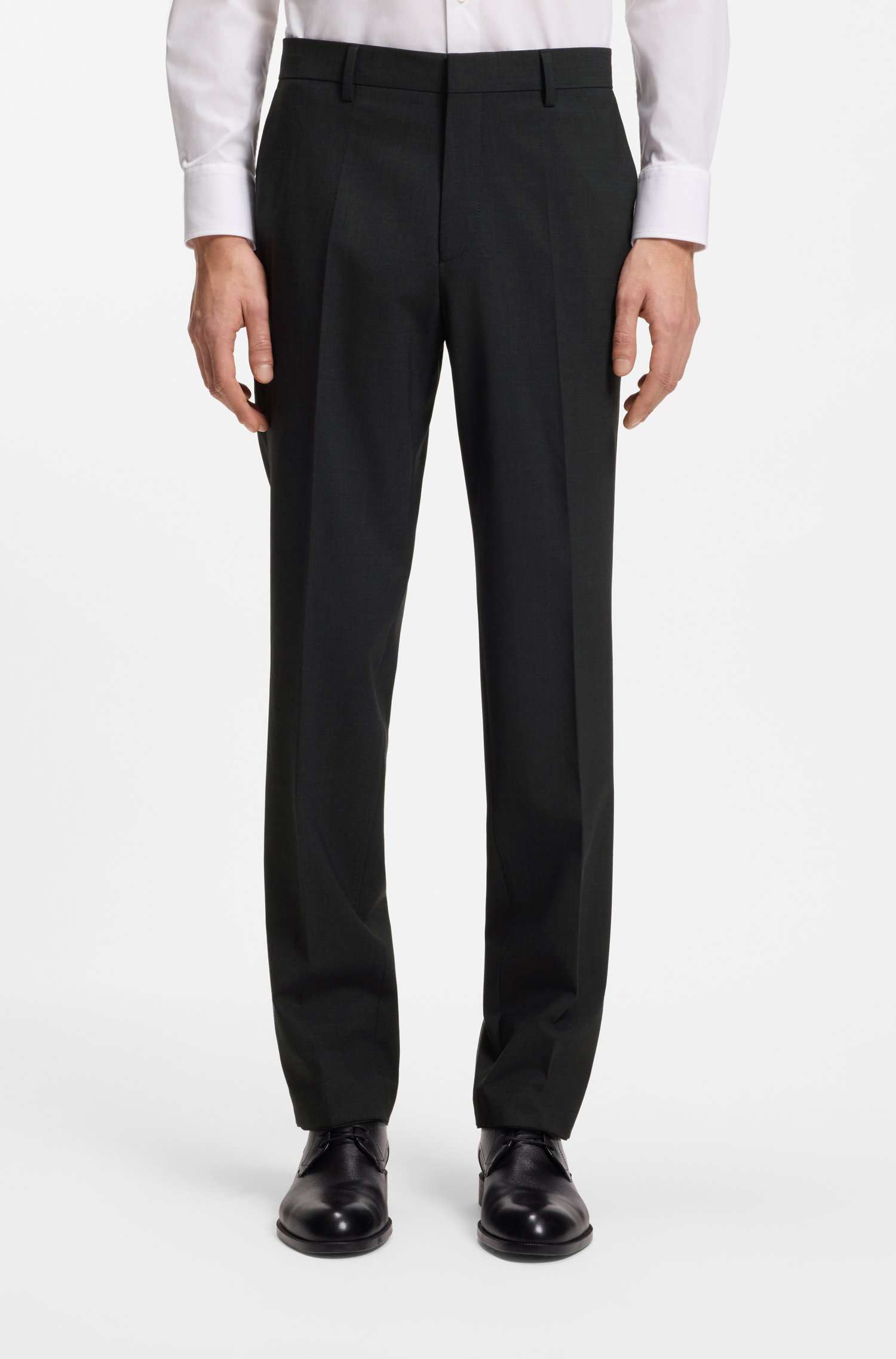 Boss Regular-fit trousers in stretch wool byxor herr