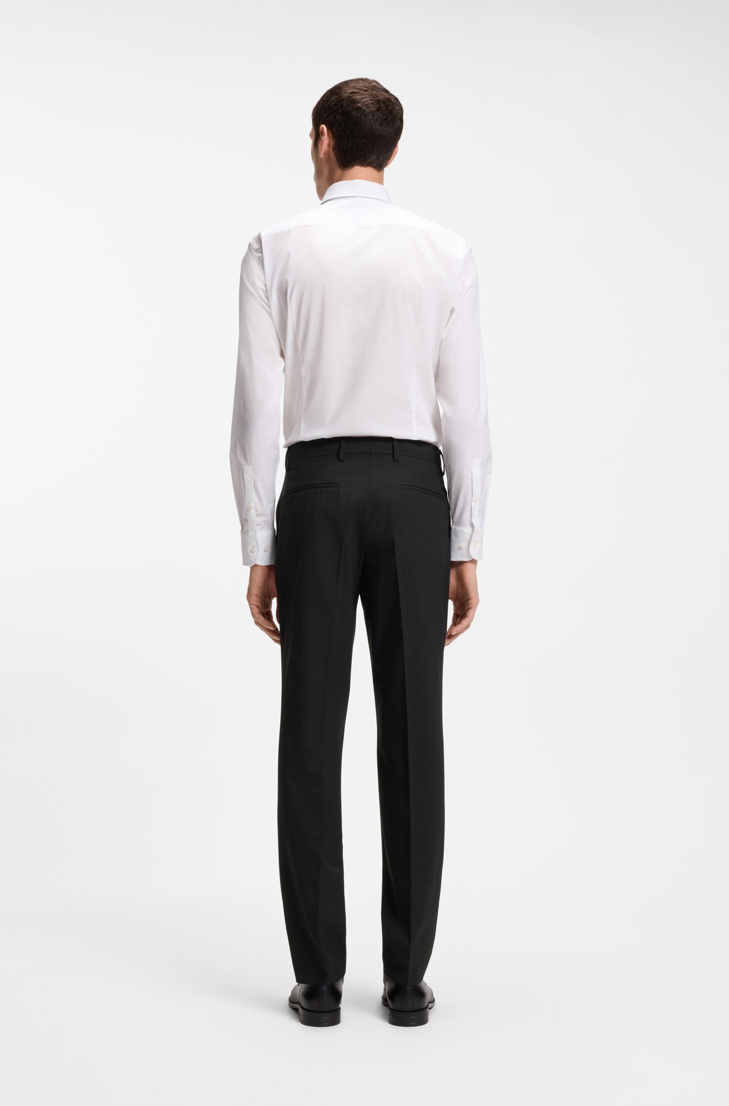 Boss Regular-fit trousers in stretch wool byxor herr – bild 2