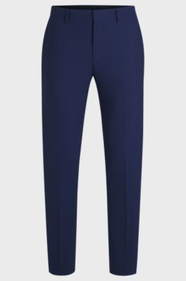 Regular-fit trousers in stretch wool, Blue