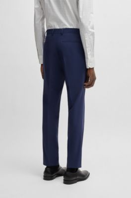 Regular-fit broek van stretchwol, Blauw