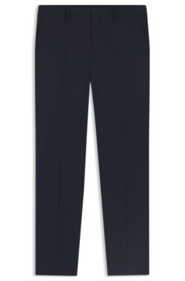 Regular-fit trousers in stretch wool, Dark Blue