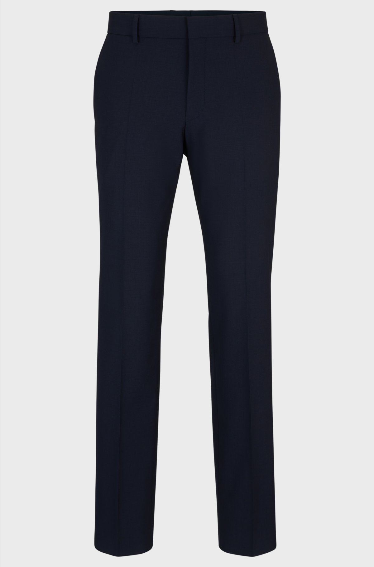 Regular-fit trousers in stretch virgin wool, Dark Blue