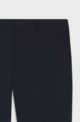 Pantalones regular fit de lana el&aacute;stica, Azul oscuro
