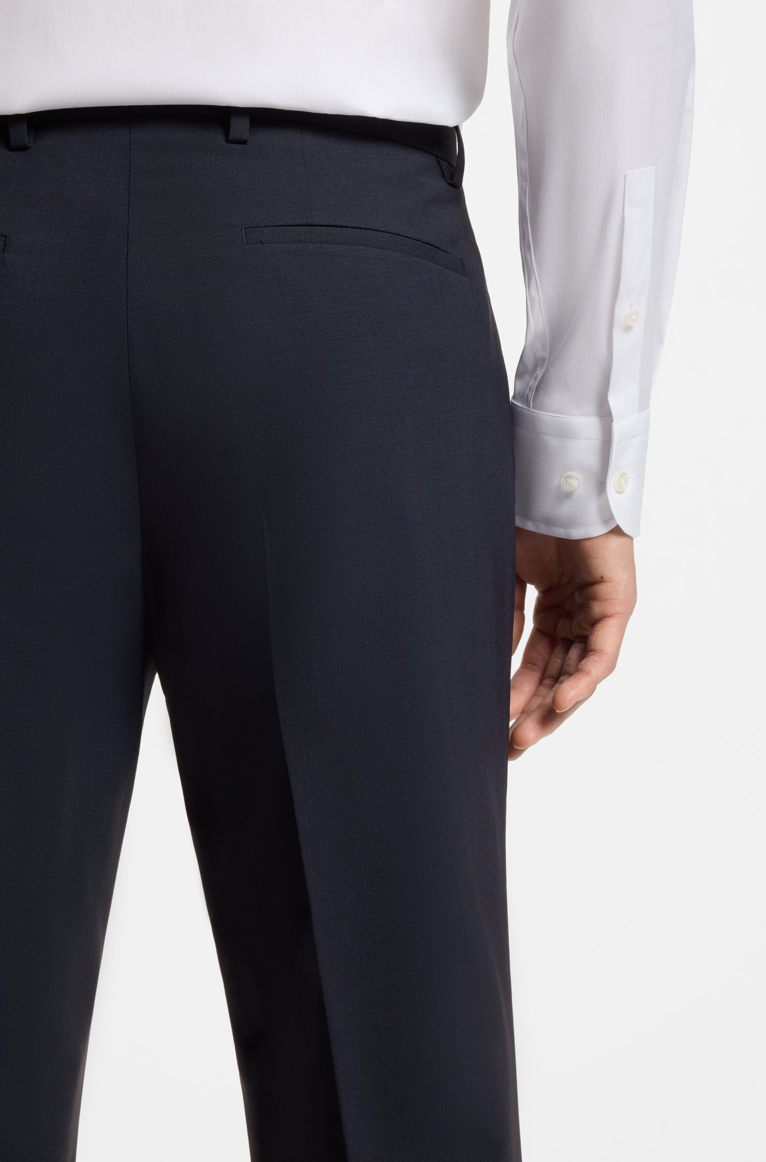 Boss Regular-fit trousers in stretch wool byxor herr – bild 3