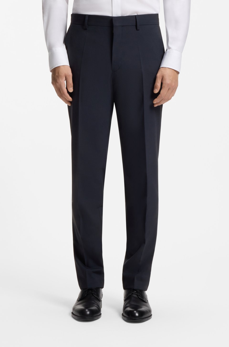 Regular-fit trousers in stretch wool