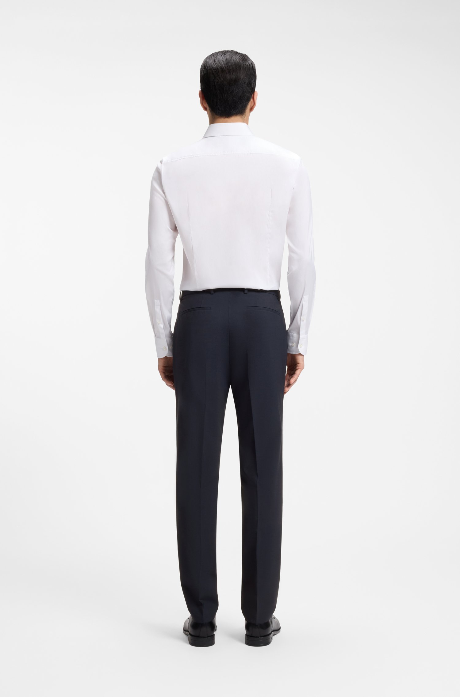 Boss Regular-fit trousers in stretch wool byxor herr – bild 2