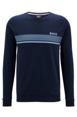 Boss Mens Lounge Sweatshirtpajama Top White BOSS Stretch Cotton