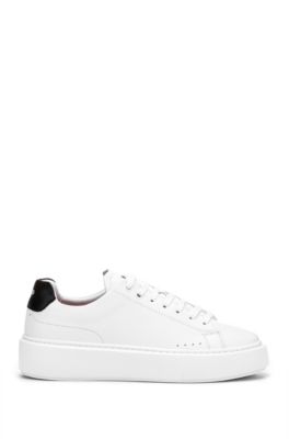 hugo boss leather trimmed trainers