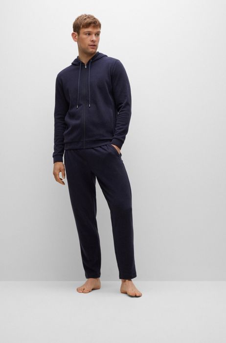 Pantaloni della tuta in misto cotone con logo tono su tono HUGO BOSS Uomo Abbigliamento Abbigliamento per la notte Loungewear 
