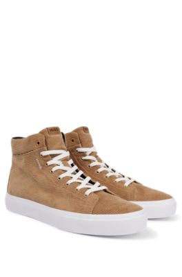 high top trainers brown