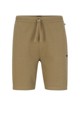 HUGO BOSS COTTON-BLEND PYJAMA SHORTS WITH EMBROIDERED LOGO