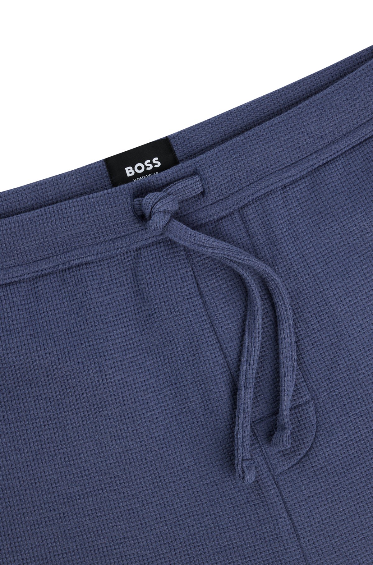 BOSS - Waffle-structured pyjama shorts with embroidered logo
