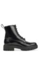 Ankle boots in brush-off leather, Black