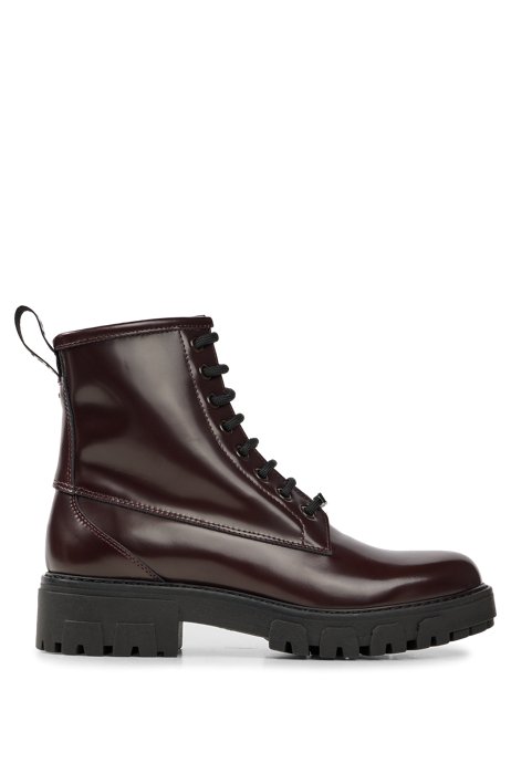 Ankle boots in brush-off leather, Dark Brown