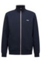 Cotton-blend zip-up sweatshirt with multi-colored logo, Dark Blue