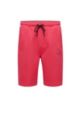 Cotton-blend regular-fit shorts with multicolored logo, Pink