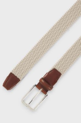 V&aelig;vet b&aelig;lte med l&aelig;derfronter, Lys beige