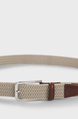 V&aelig;vet b&aelig;lte med l&aelig;derfronter, Lys beige