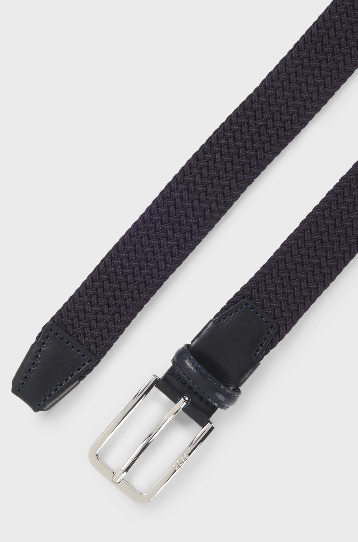 BOSS - ウーブンベルト レザーフェイシング - ダークブルー BOSS - ウーブンベルト レザーフェイシング - ダークブルー