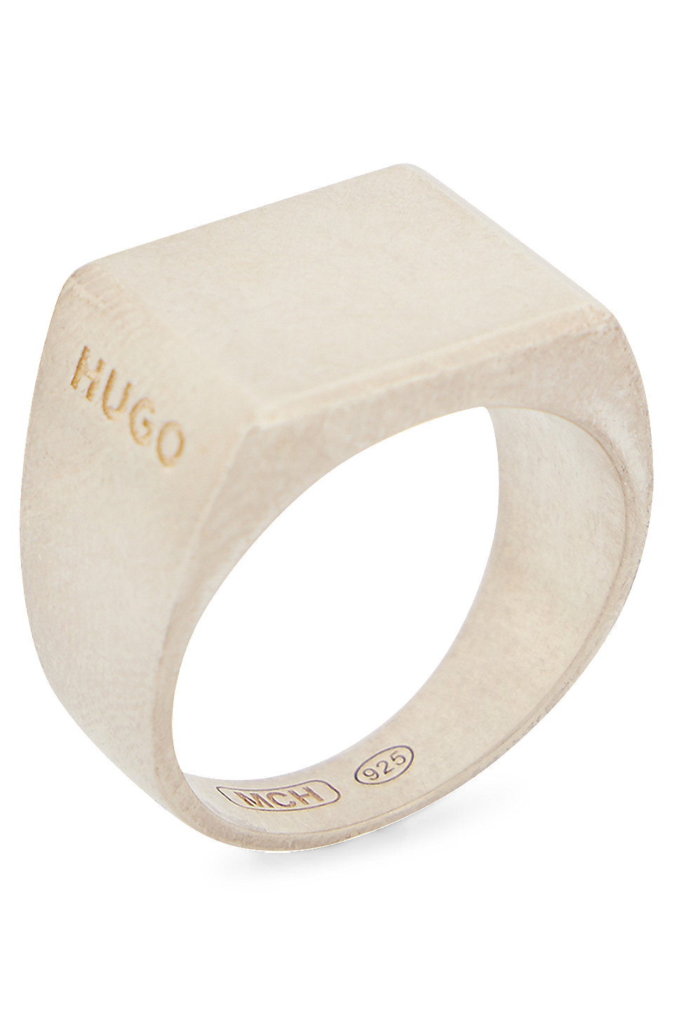 HUGO - Sterling-silver signet ring with engraved logo