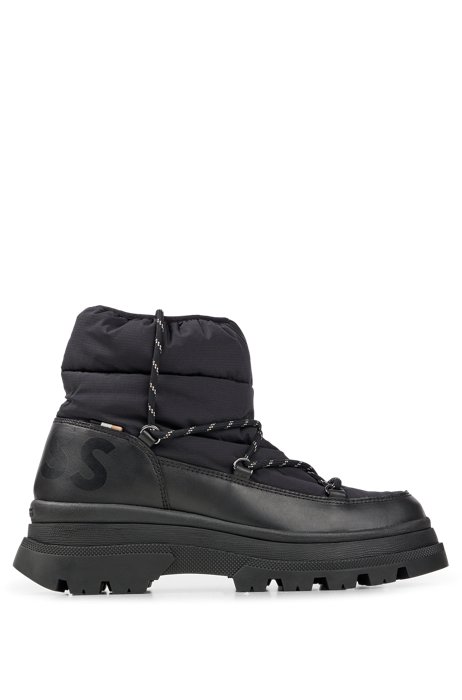 Hiking-style boots with logo counter, Black