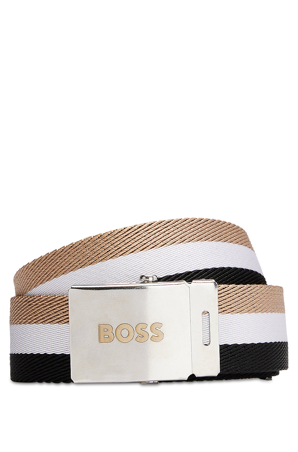 BOSS - Gürtel mit Signature-Streifen und Logo auf der Koppelschließe