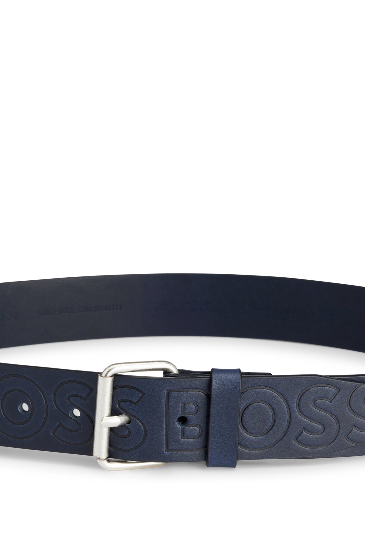 BOSS - Gürtel aus italienischem Leder mit Logo-Prägung auf dem Riemen